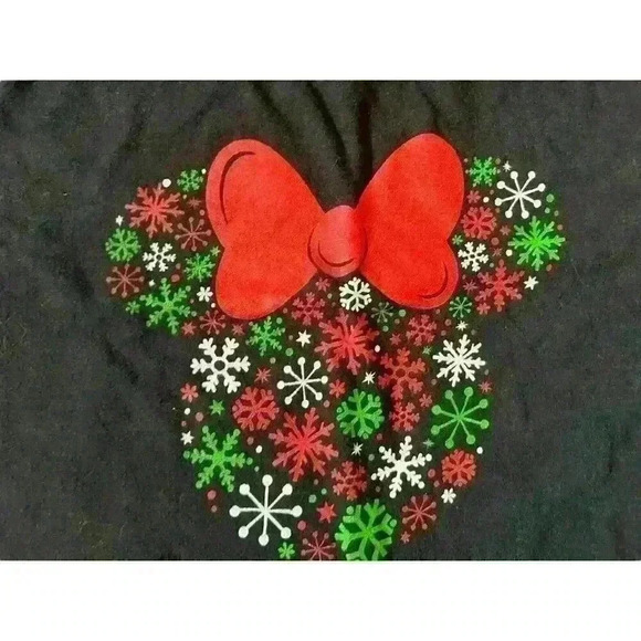 Disney Girls Sz M Minnie‎ Mouse Icon Holiday Snowflake Shirt - Picture 2 of 9